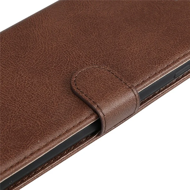 For Oppo Reno6 5G Case Solid Color Leather Mobile Cover Wallet Stand with Strap - Brown-Cellmalls
