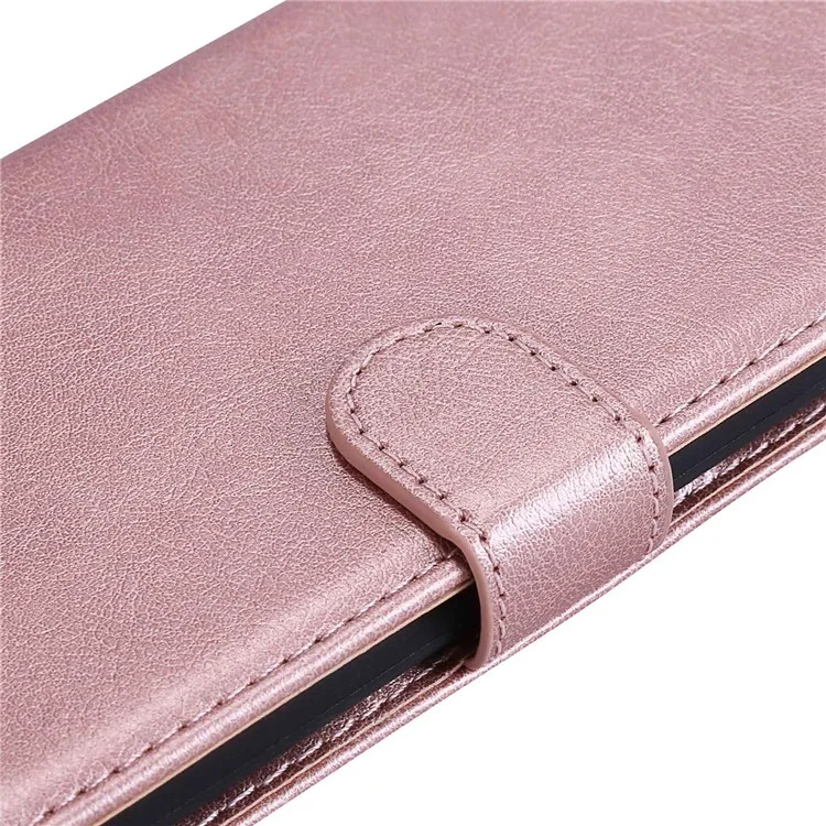 For Oppo Reno8 Pro 5G (Global) / Reno8 Pro+ (China) 5G Case Solid Color Leather Mobile Cover Wallet Stand with Strap - Rose Gold-Cellmalls