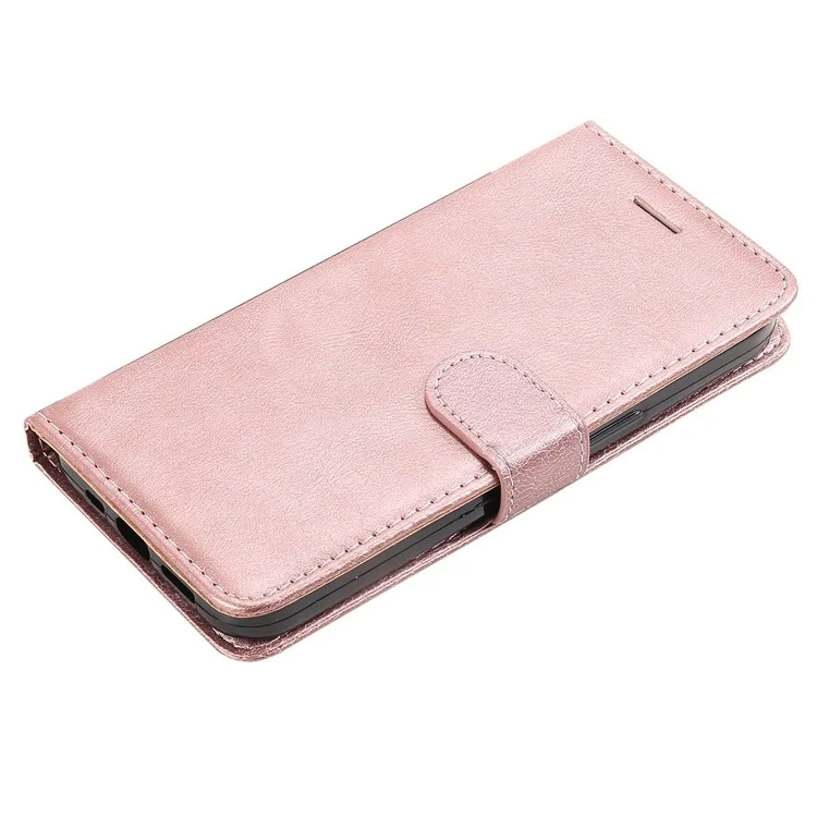 For Oppo Reno8 Pro 5G (Global) / Reno8 Pro+ (China) 5G Case Solid Color Leather Mobile Cover Wallet Stand with Strap - Rose Gold-Cellmalls