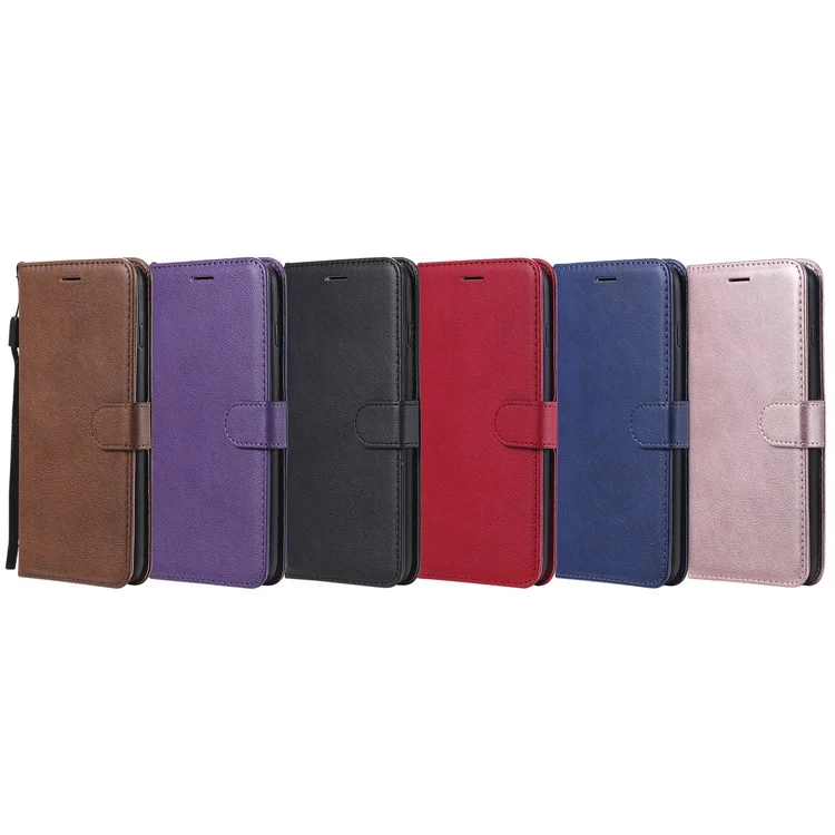 For Oppo Reno3 Pro 5G / Find X2 Neo Case Solid Color Leather Mobile Cover Wallet Stand with Strap - Black-Cellmalls