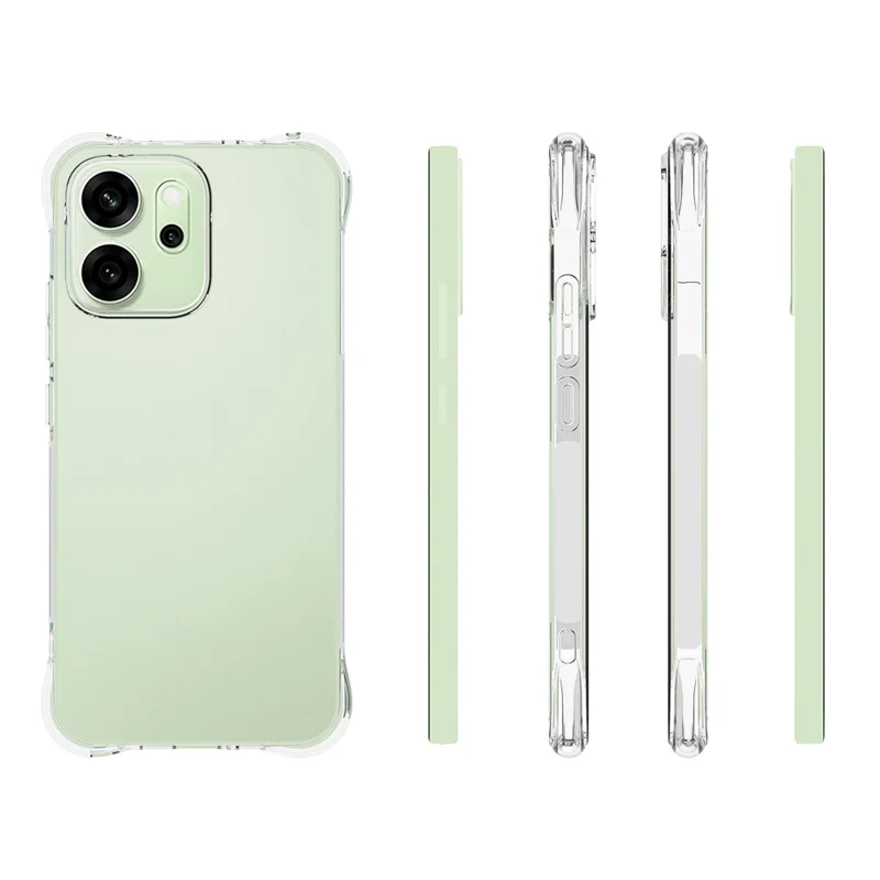 For Oppo Reno14 5G (Global) Case WANLONFENG WL Series 2.0mm TPU Phone Cover with Tempered Glass Film - Transparent-Cellmalls