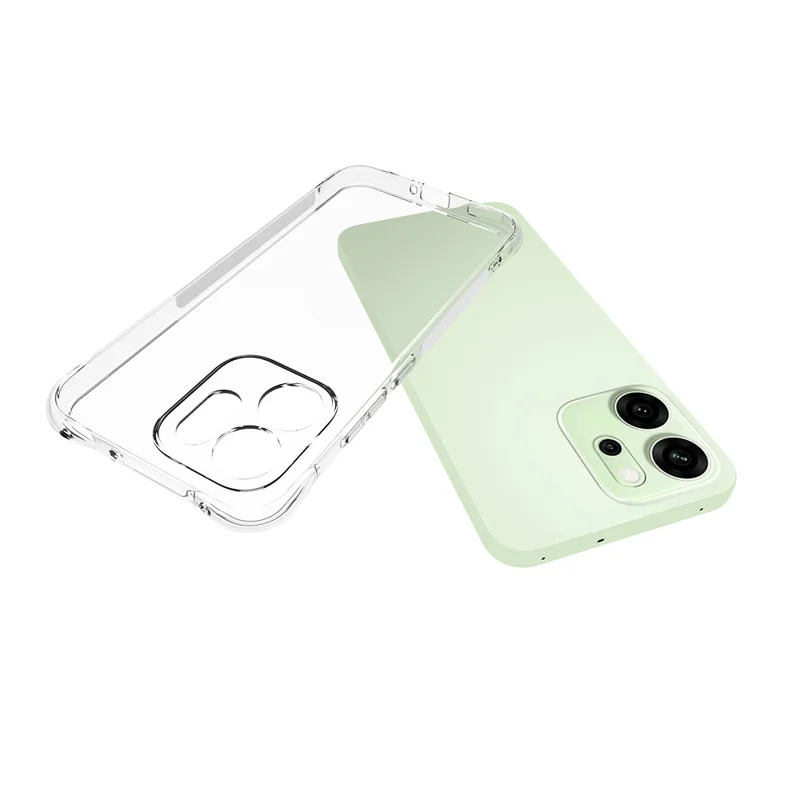 For Oppo Reno14 5G (Global) Case WANLONFENG WL Series 2.0mm TPU Phone Cover with Tempered Glass Film - Transparent-Cellmalls
