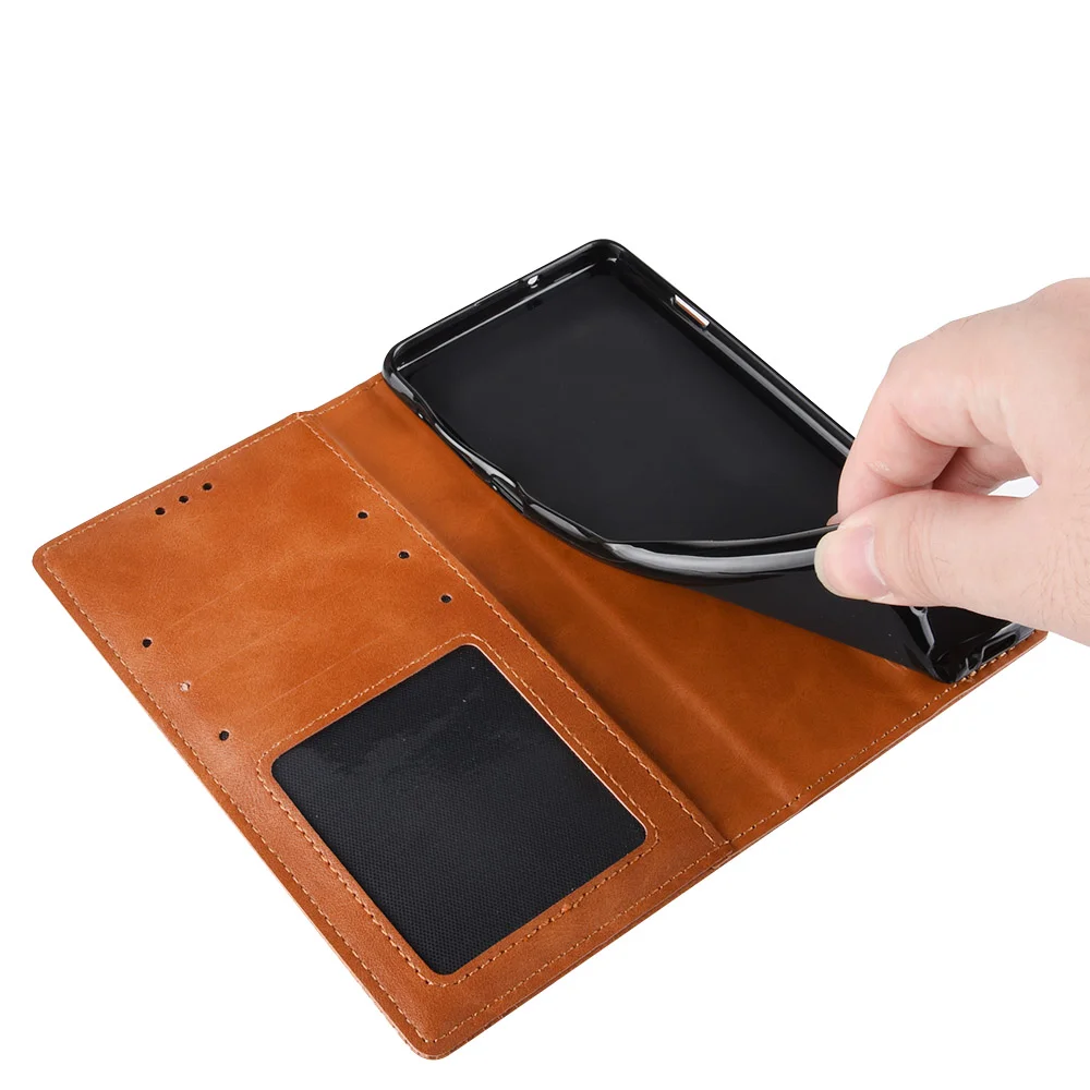 For Oppo Reno14 5G (Global) Leather Case Wallet Stand Retro Texture Phone Cover - Black-Cellmalls