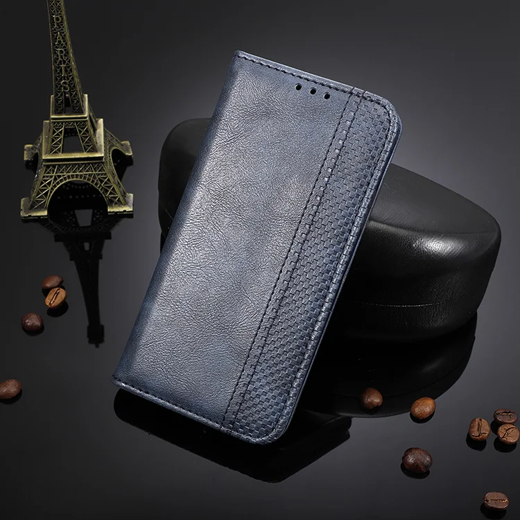 Vintage Style Magnetic Closure Leather Phone Case with Wallet Stand Design for Oppo Reno6 Pro 5G (MediaTek) - Black-Cellmalls