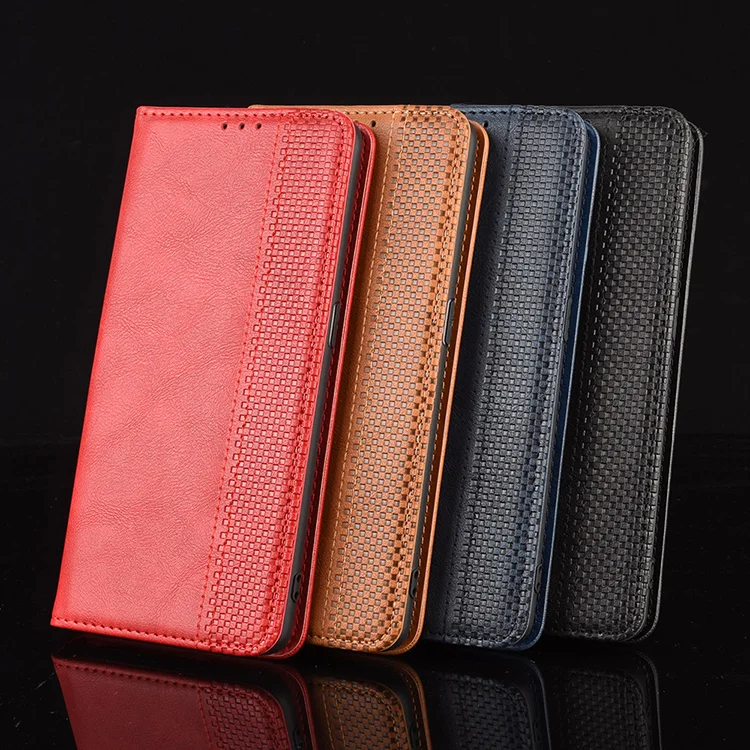 Vintage Style Magnetic Closure Leather Phone Case with Wallet Stand Design for Oppo Reno6 Pro 5G (MediaTek) - Black-Cellmalls