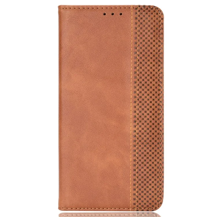 For Oppo Reno8 Pro+ 5G / Reno8 Pro+ 5G (Global Version) Retro Texture PU Leather Stand Wallet Cover Magnetic Auto Closing Phone Case - Brown-Cellmalls
