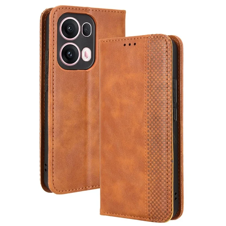 For Oppo Reno13 Pro 5G Leather Case Wallet Stand Retro Texture Phone Cover - Black-Cellmalls