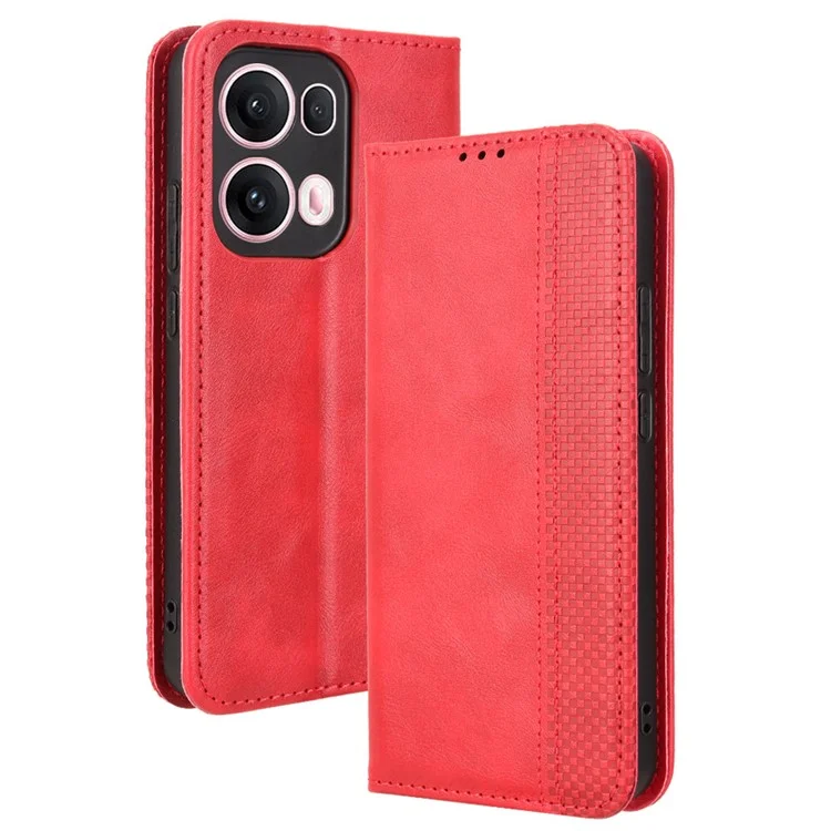 For Oppo Reno13 Pro 5G Leather Case Wallet Stand Retro Texture Phone Cover - Black-Cellmalls