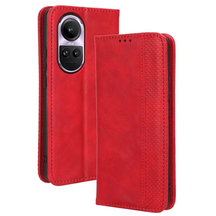 For Oppo Reno10 5G CPH2531 (Global) / Reno10 Pro 5G CPH2525 (Global) Retro Wallet Phone Case PU Leather Stand Cover - Black-Cellmalls