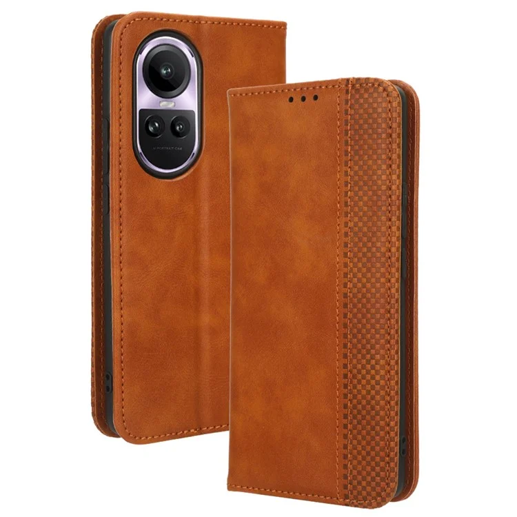 For Oppo Reno10 5G CPH2531 (Global) / Reno10 Pro 5G CPH2525 (Global) Retro Wallet Phone Case PU Leather Stand Cover - Black-Cellmalls