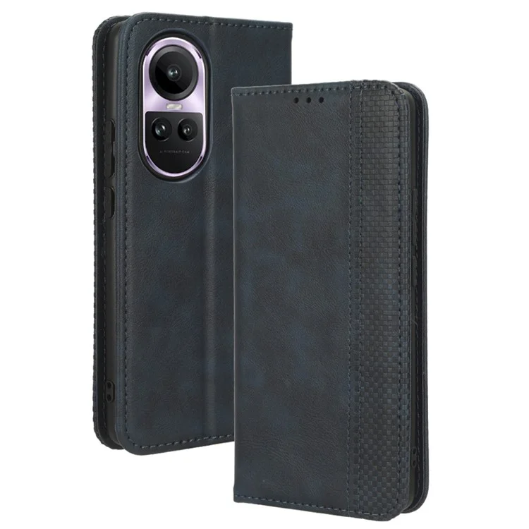 For Oppo Reno10 5G CPH2531 (Global) / Reno10 Pro 5G CPH2525 (Global) Retro Wallet Phone Case PU Leather Stand Cover - Black-Cellmalls