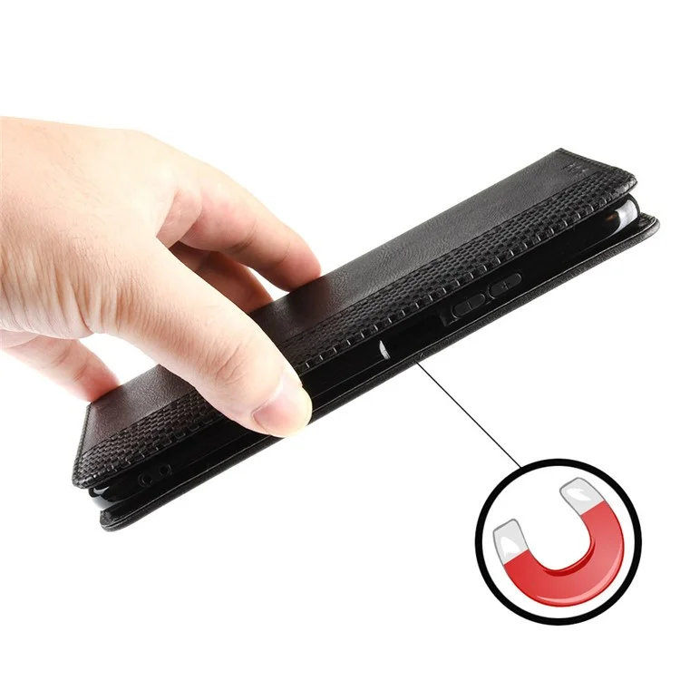 Stand Wallet for Oppo Reno10 Pro+ 5G Anti-fall Retro Mobile Phone Cover PU Leather Magnetic Case - Black-Cellmalls