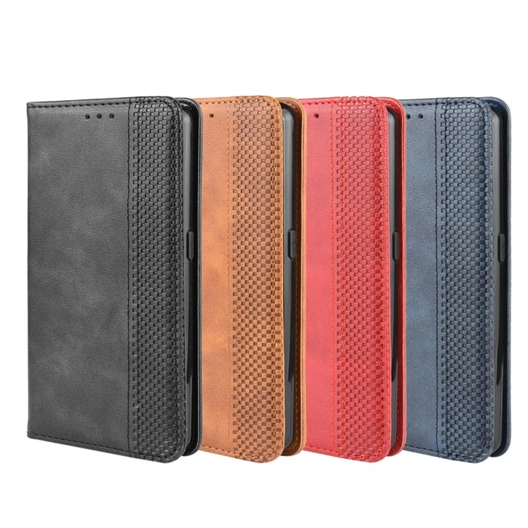 Vintage Style Stand Leather Wallet Case for Oppo Reno Ace / Realme X2 Pro - Black-Cellmalls