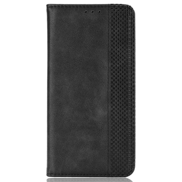 For Oppo Reno12 Pro 5G (Global) Case Retro Leather Phone Cover Hidden Magnetic Adsorption - Black-Cellmalls