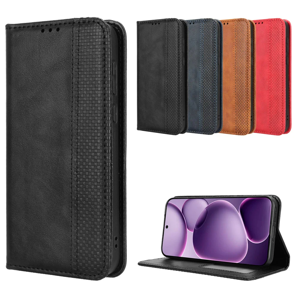 For Oppo Find X8s+ 5G Leather Case Wallet Stand Retro Texture Phone Cover - Black-Cellmalls