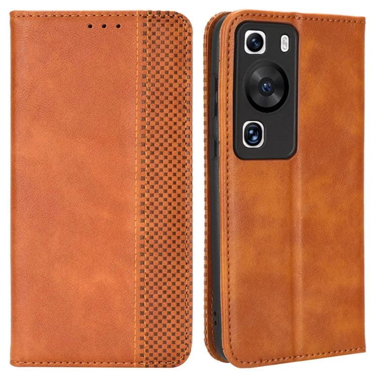 Stand Shell for Oppo Find X6 Pro PU Leather Magnetic Retro Phone Cover Cell Phone Wallet Case - Black-Cellmalls