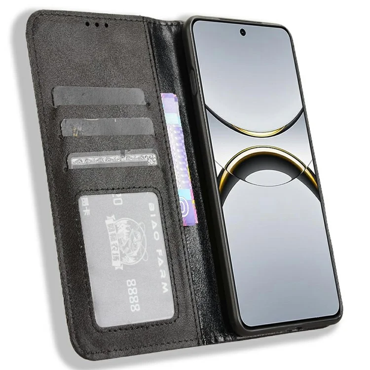 For Oppo Find X8 Pro 5G Leather Case Wallet Stand Retro Texture Phone Cover - Black-Cellmalls