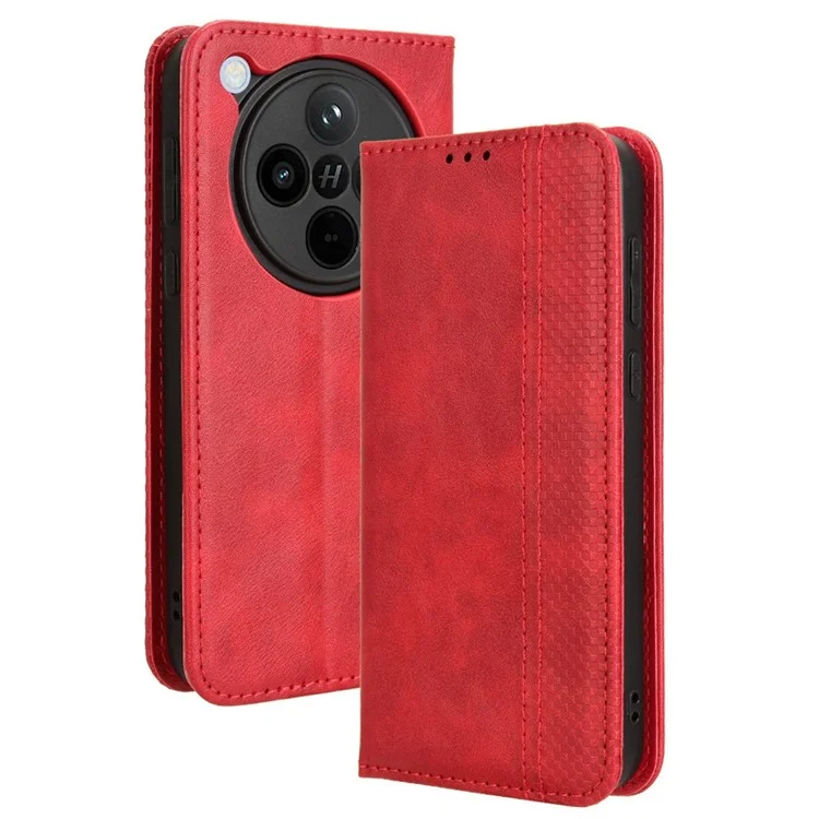 For Oppo Find X8 5G Leather Case Wallet Stand Retro Texture Phone Cover - Black-Cellmalls