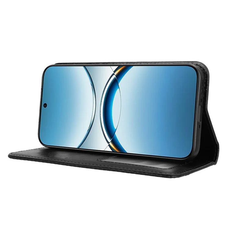 For Oppo Find X8 5G Leather Case Wallet Stand Retro Texture Phone Cover - Black-Cellmalls