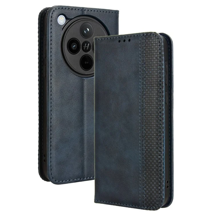 For Oppo Find X8 5G Leather Case Wallet Stand Retro Texture Phone Cover - Black-Cellmalls