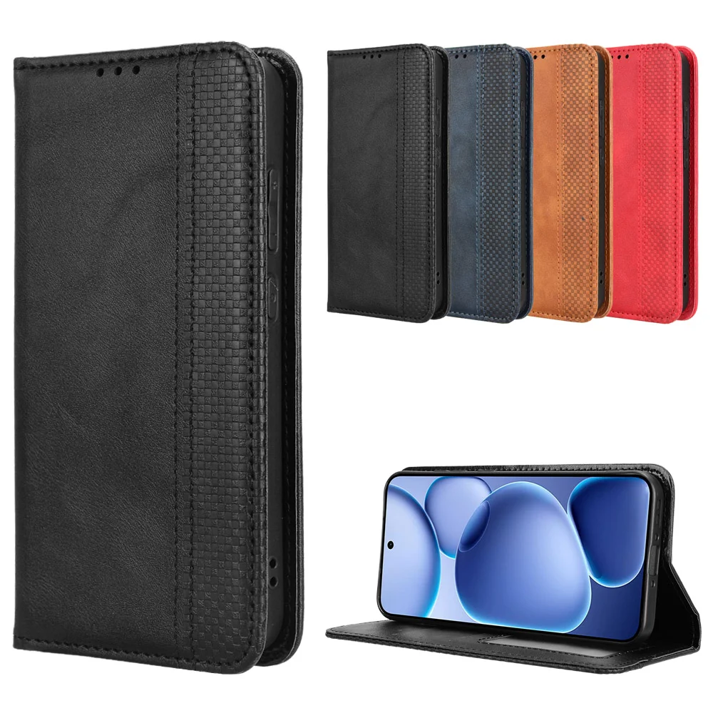 For Oppo Find X8s 5G Leather Case Wallet Stand Retro Texture Phone Cover - Black-Cellmalls