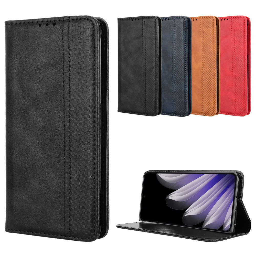 For Oppo Find N5 5G Retro PU Leather Case Phone Wallet Stand Cover - Black-Cellmalls