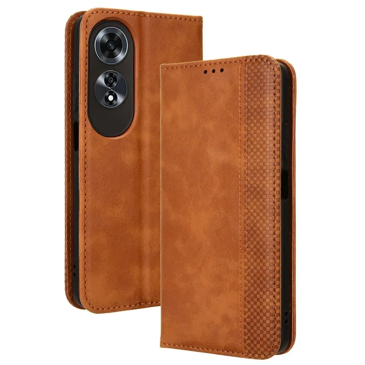 For Oppo A60 4G Leather Case Magnetic Closing Phone Cover with Wallet - Black-Cellmalls
