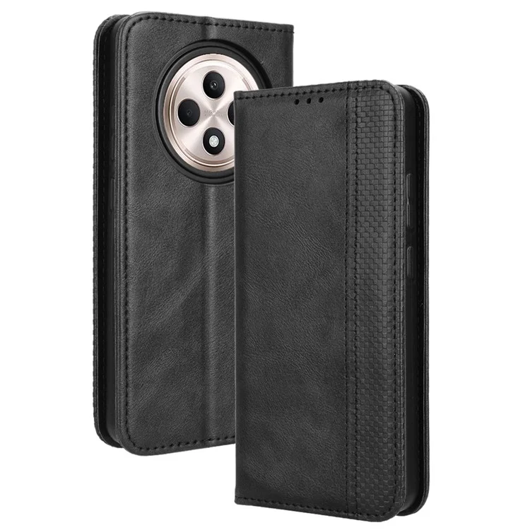 For OPPO Reno12 F 5G / Oppo F27 5G Case Retro PU Leather Wallet Phone Cover Stand - Brown-Cellmalls