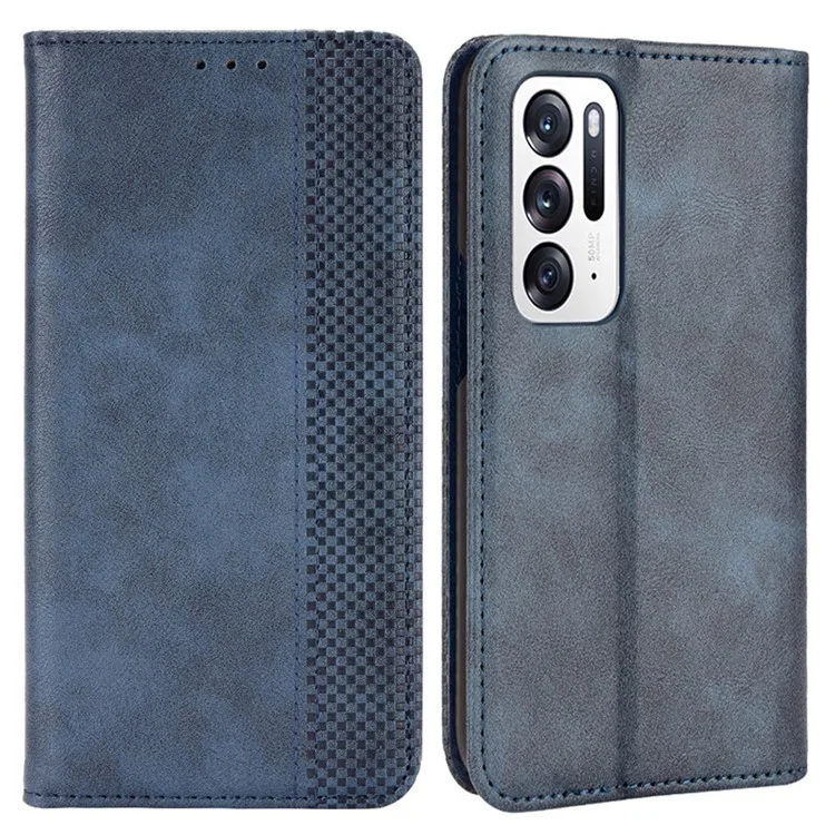For Oppo Find N Imprinted Mosaic Magnetic Absorption PU Leather Case Stand Wallet Inner Soft TPU Book Cover - Black-Cellmalls