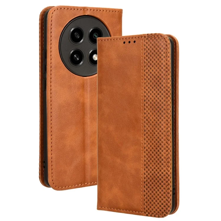 For Oppo A2 Pro 5G Case Retro PU Leather Phone Cover with Wallet Stand - Brown-Cellmalls
