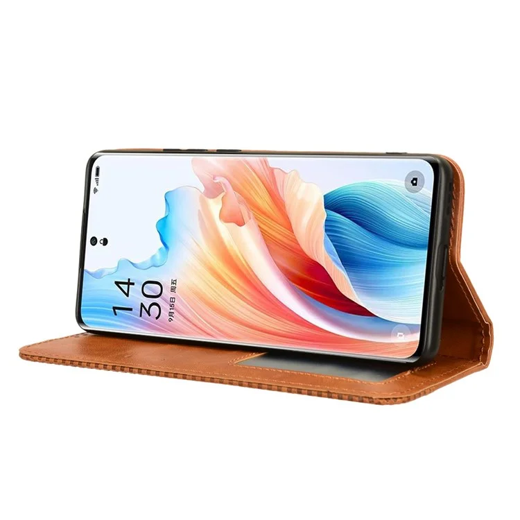 For Oppo A2 Pro 5G Case Retro PU Leather Phone Cover with Wallet Stand - Brown-Cellmalls