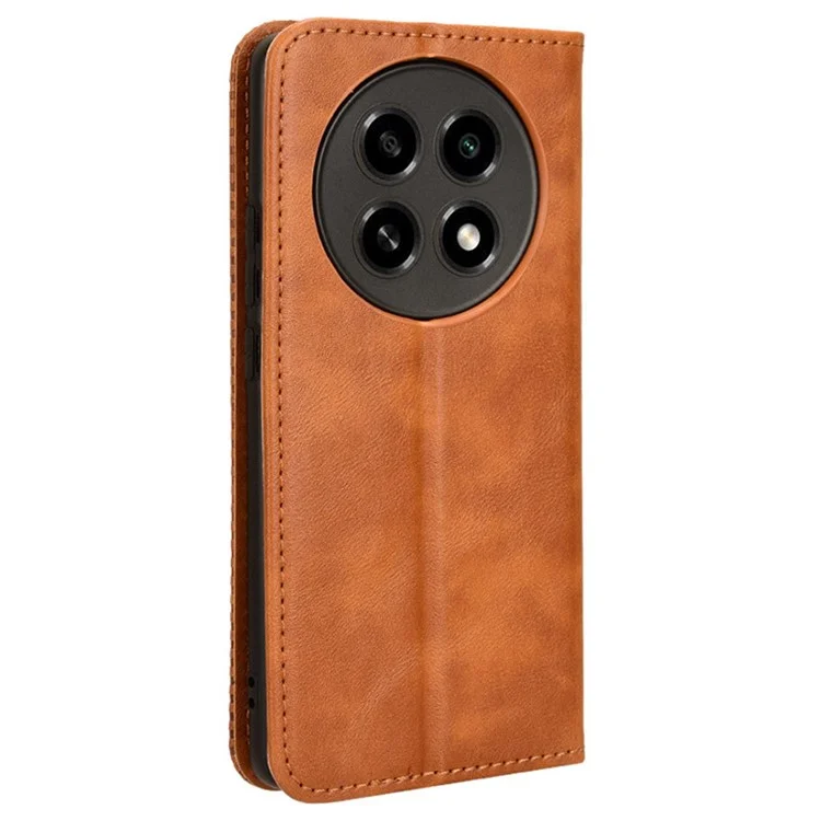 For Oppo A2 Pro 5G Case Retro PU Leather Phone Cover with Wallet Stand - Brown-Cellmalls