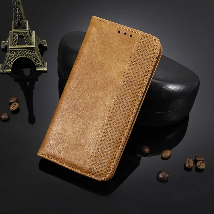 Vintage Style Magnetic Closure Leather Wallet Phone Case for Oppo A55 5G/A53s 5G - Brown-Cellmalls