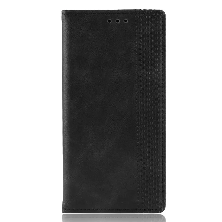 Vintage Style Leather Wallet Stand Phone Shell for Oppo A8/A31 (2020) - Black-Cellmalls