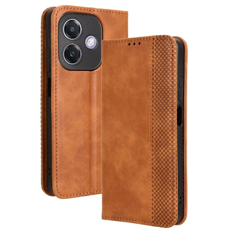 For Oppo A3 4G / A3 5G / A3x 4G / A3x 5G / A40M 4G / A40 4G / A3i 5G / A60 5G Leather Case Wallet Stand Retro Texture Phone Cover - Black-Cellmalls