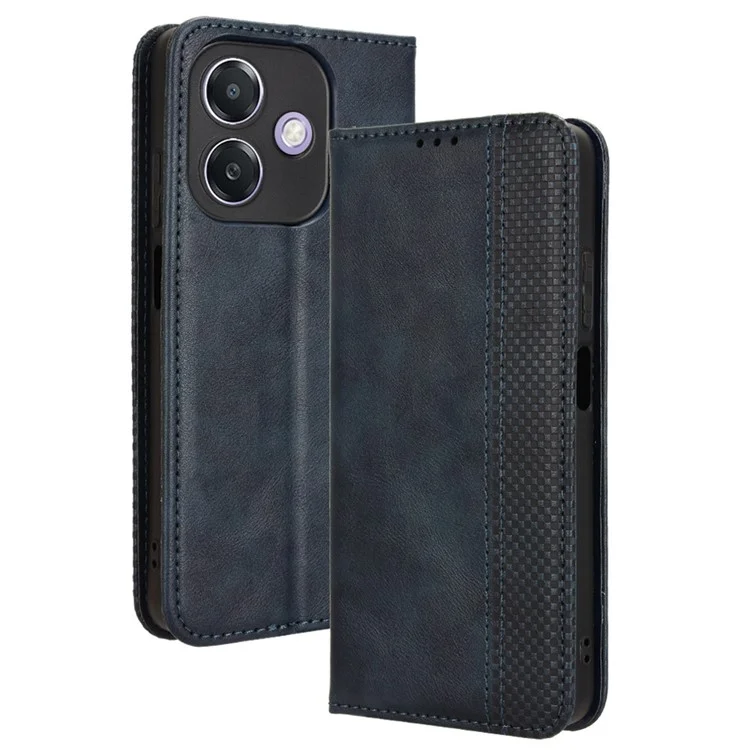For Oppo A3 4G / A3 5G / A3x 4G / A3x 5G / A40M 4G / A40 4G / A3i 5G / A60 5G Leather Case Wallet Stand Retro Texture Phone Cover - Black-Cellmalls