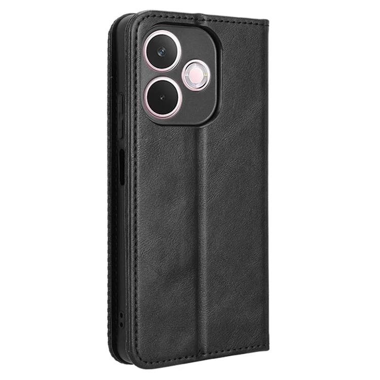 For Oppo A5 Pro 4G (Global) / 5G (Global) / A5 Energy 5G (China) Case Wallet Stand Retro Texture Leather Phone Cover - Black-Cellmalls