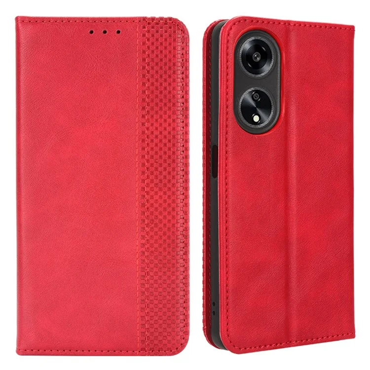 For Oppo A1 5G / A98 5G / F23 5G PU Leather Cover Stand Wallet Retro Magnetic Closure Mobile Phone Case - Brown-Cellmalls