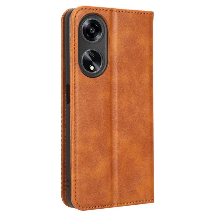 For Oppo A1 5G / A98 5G / F23 5G PU Leather Cover Stand Wallet Retro Magnetic Closure Mobile Phone Case - Brown-Cellmalls