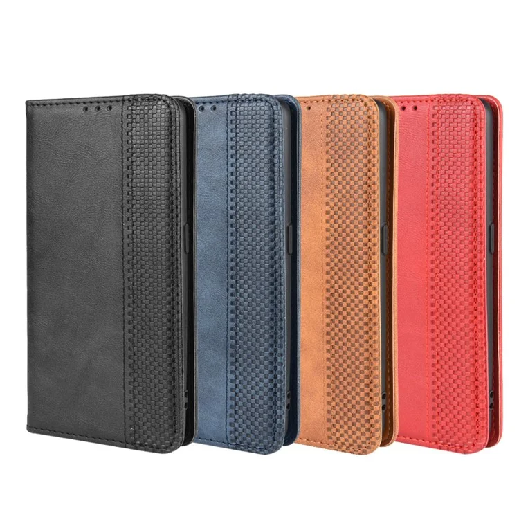 Vintage Style Leather Wallet Case for OPPO Reno2 - Black-Cellmalls