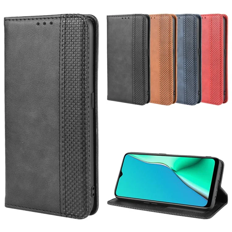 Retro Style PU Leather Stand Wallet Case for OPPO A9 2020/A5 2020/A11/A11X - Black-Cellmalls
