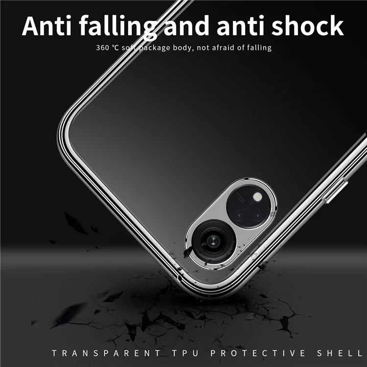 MOFI for Oppo Reno8 T 4G Phone Case Clear TPU Phone Cover with Camera Protection-Cellmalls