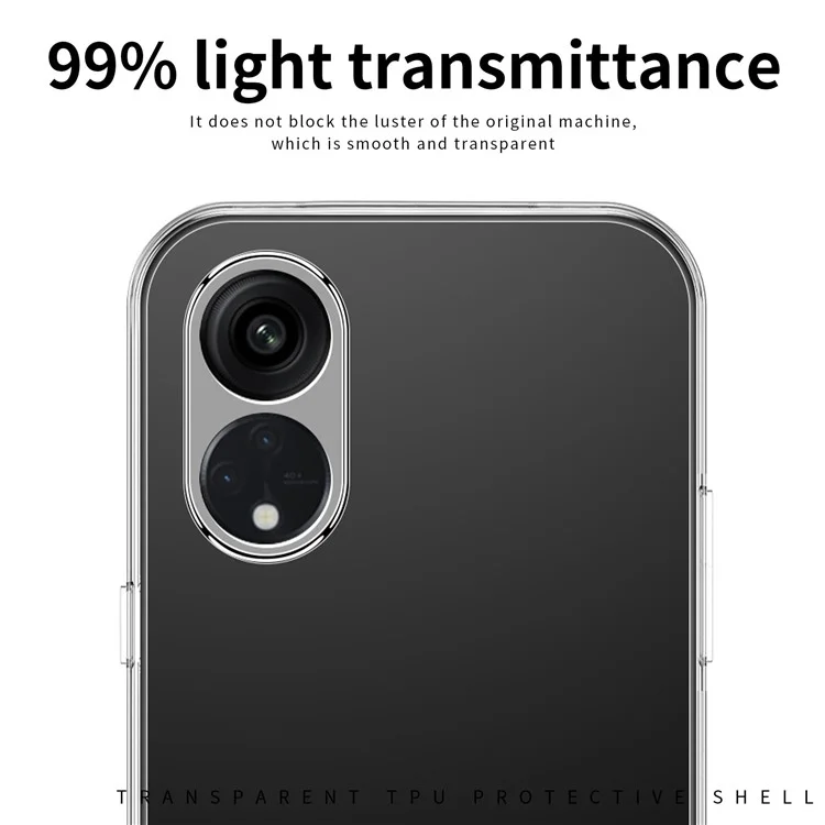 MOFI for Oppo Reno8 T 4G Phone Case Clear TPU Phone Cover with Camera Protection-Cellmalls
