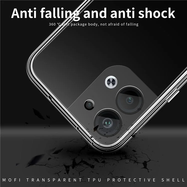 MOFI Back Shell for Oppo Reno9 Pro+ 5G, Shock-absorbing TPU Phone Case High Transparency Protective Cover-Cellmalls