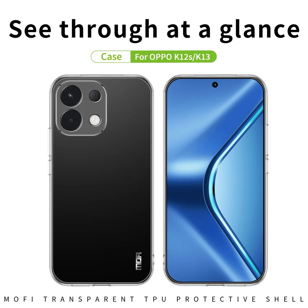 For Oppo K13 5G Clear Phone Case MOFI Ultra-Thin TPU Phone Back Cover - Transparent-Cellmalls