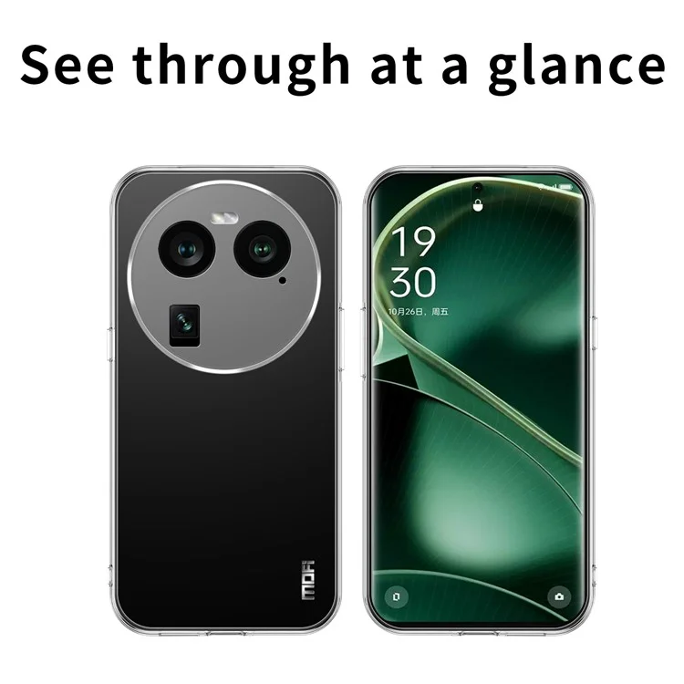 MOFI For Oppo Find X6 Transparent Soft TPU Protective Case Shockproof Phone Cover-Cellmalls
