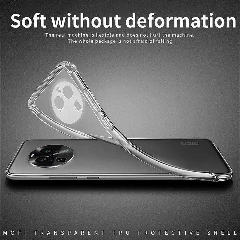 MOFI For Oppo Find X6 Pro Transparent Phone Case Shockproof Anti-drop TPU Phone Cover-Cellmalls