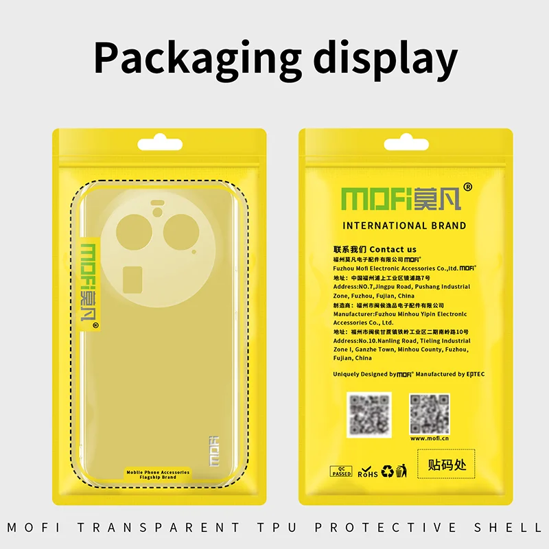 MOFI For Oppo Find X6 Pro Transparent Phone Case Shockproof Anti-drop TPU Phone Cover-Cellmalls