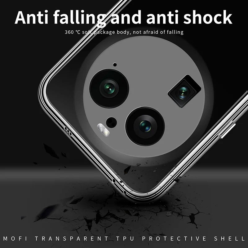 MOFI For Oppo Find X6 Pro Transparent Phone Case Shockproof Anti-drop TPU Phone Cover-Cellmalls