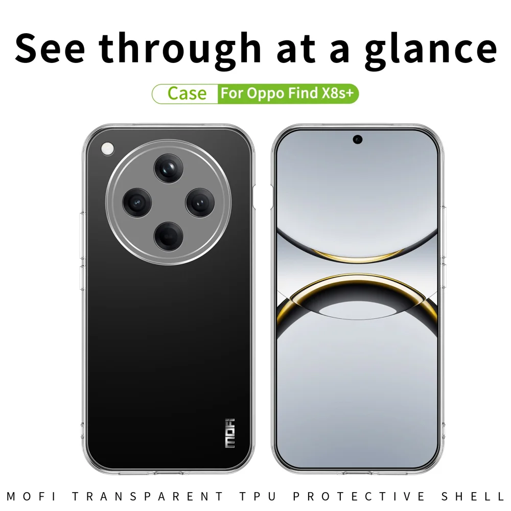 For Oppo Find X8s+ 5G Clear Phone Case MOFI Ultra-Thin TPU Phone Back Cover - Transparent-Cellmalls